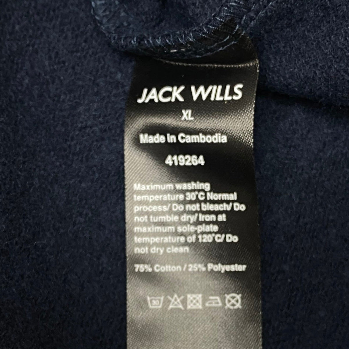 Jack Wills Men's 1/4 Zip Up Sweatshirt SIZE - Extra Large