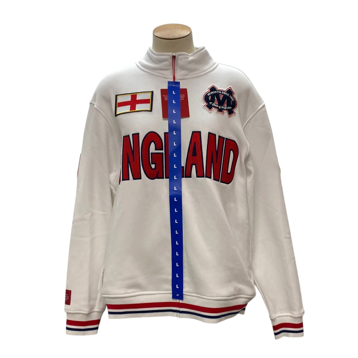 Mondetta Men's Soccer Jacket - Pitch White/England SIZE - Large