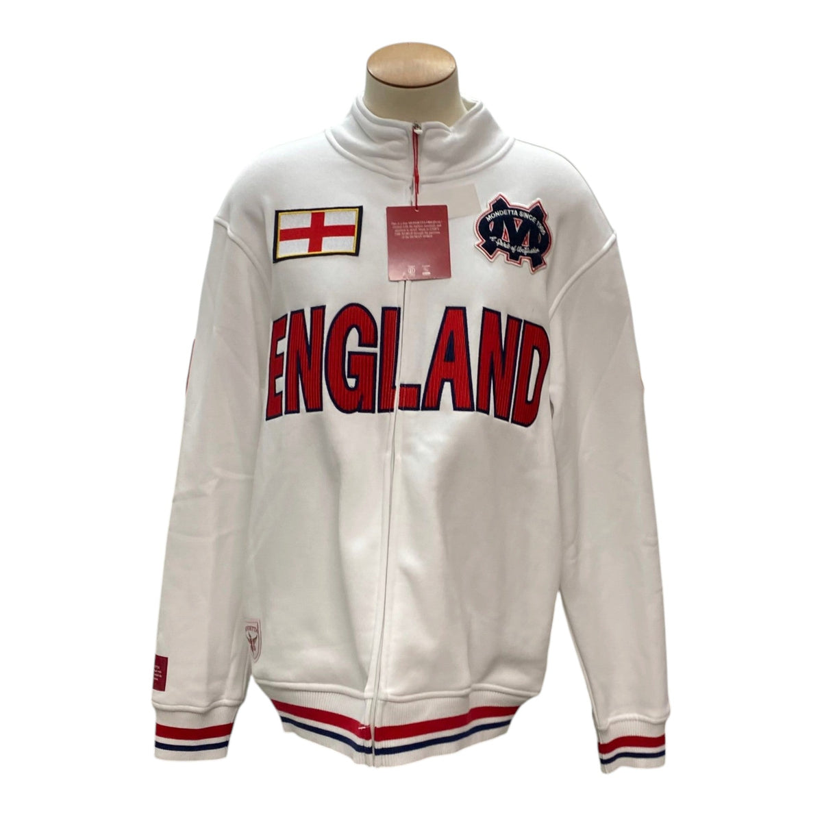Mondetta Men's Soccer Jacket - Pitch White/England SIZE - Large