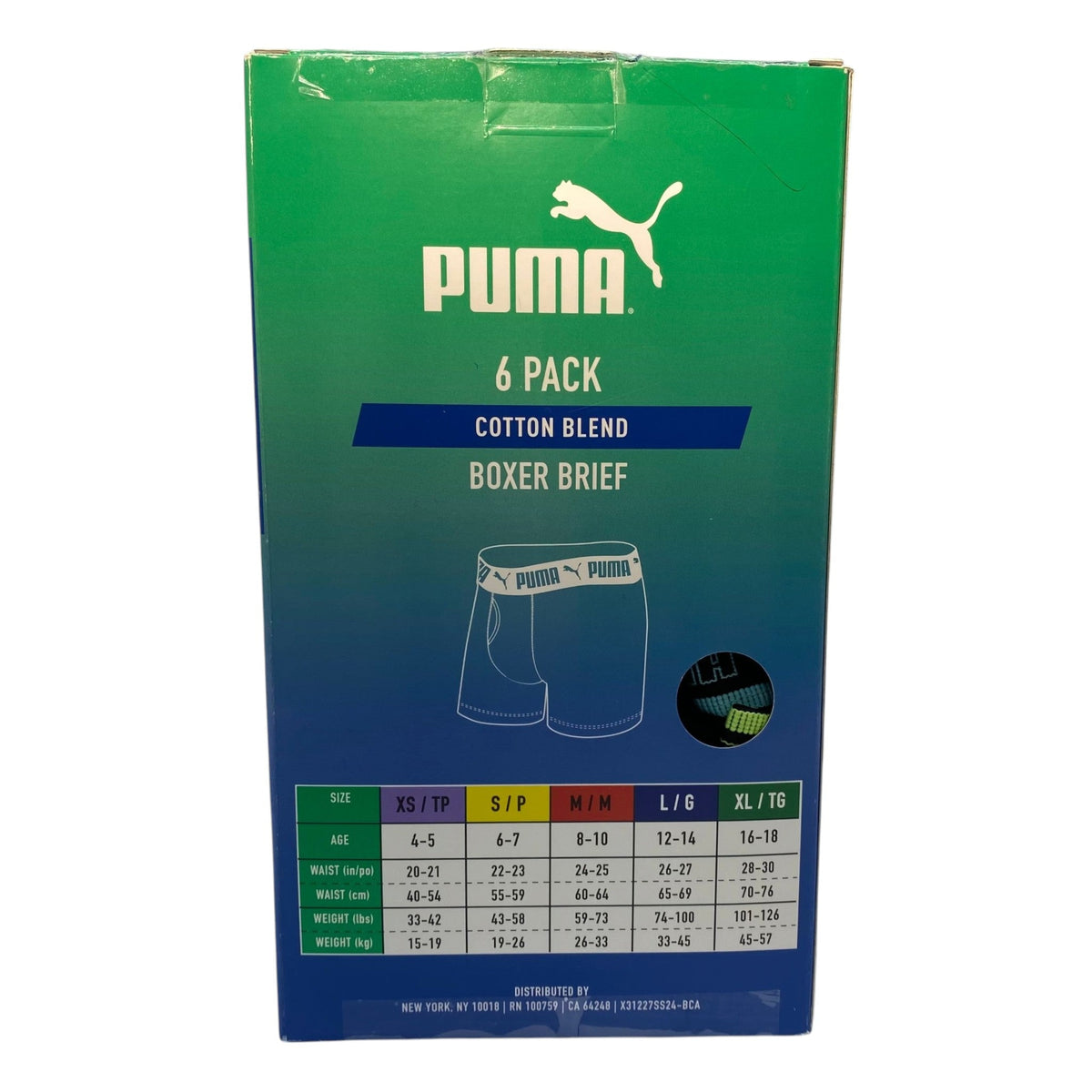 Puma Boys's 6 Pack Boxer Briefs SIZE - Medium
