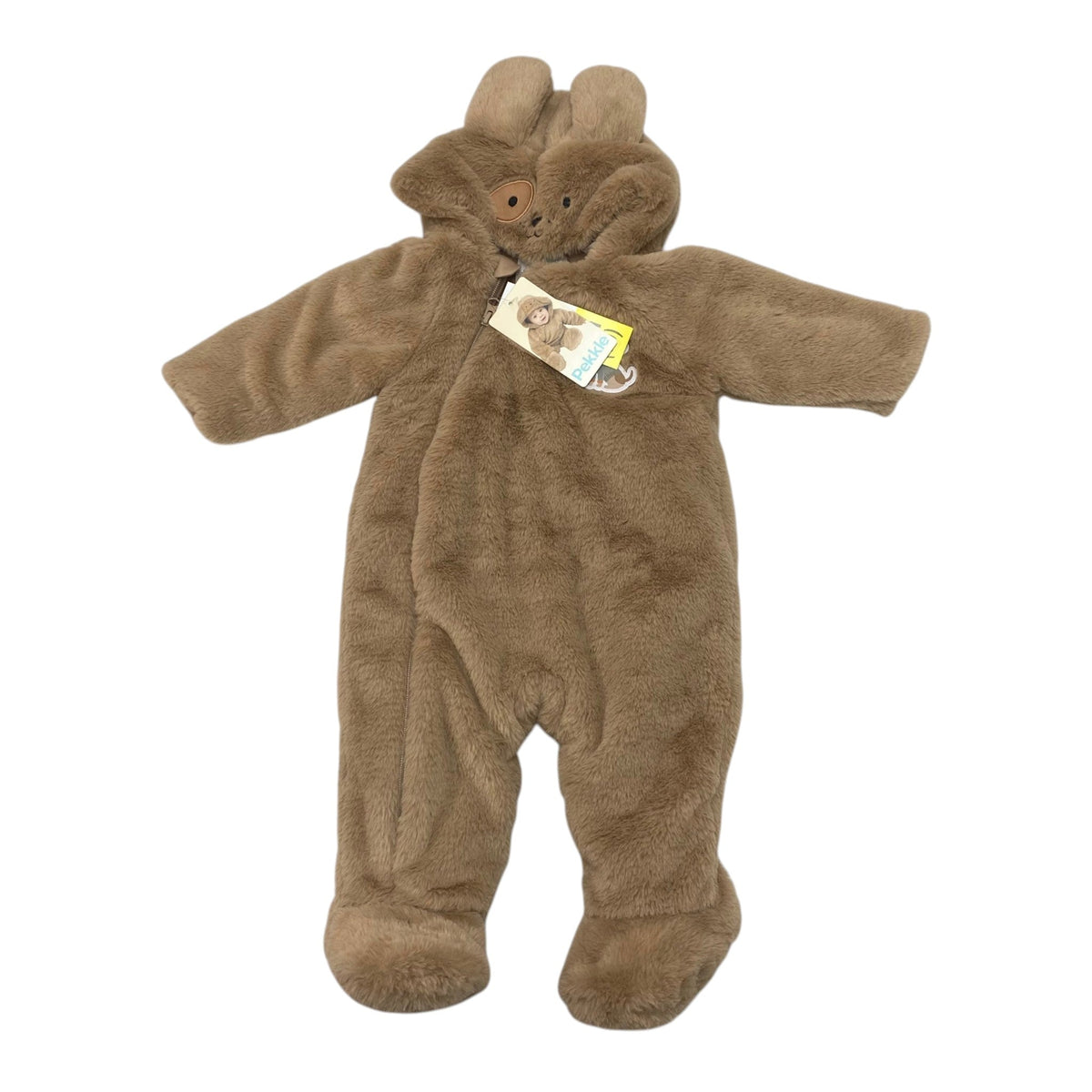 Pekkle Kid's Fleece Sleep Suit - Brown Dog - 6 Months