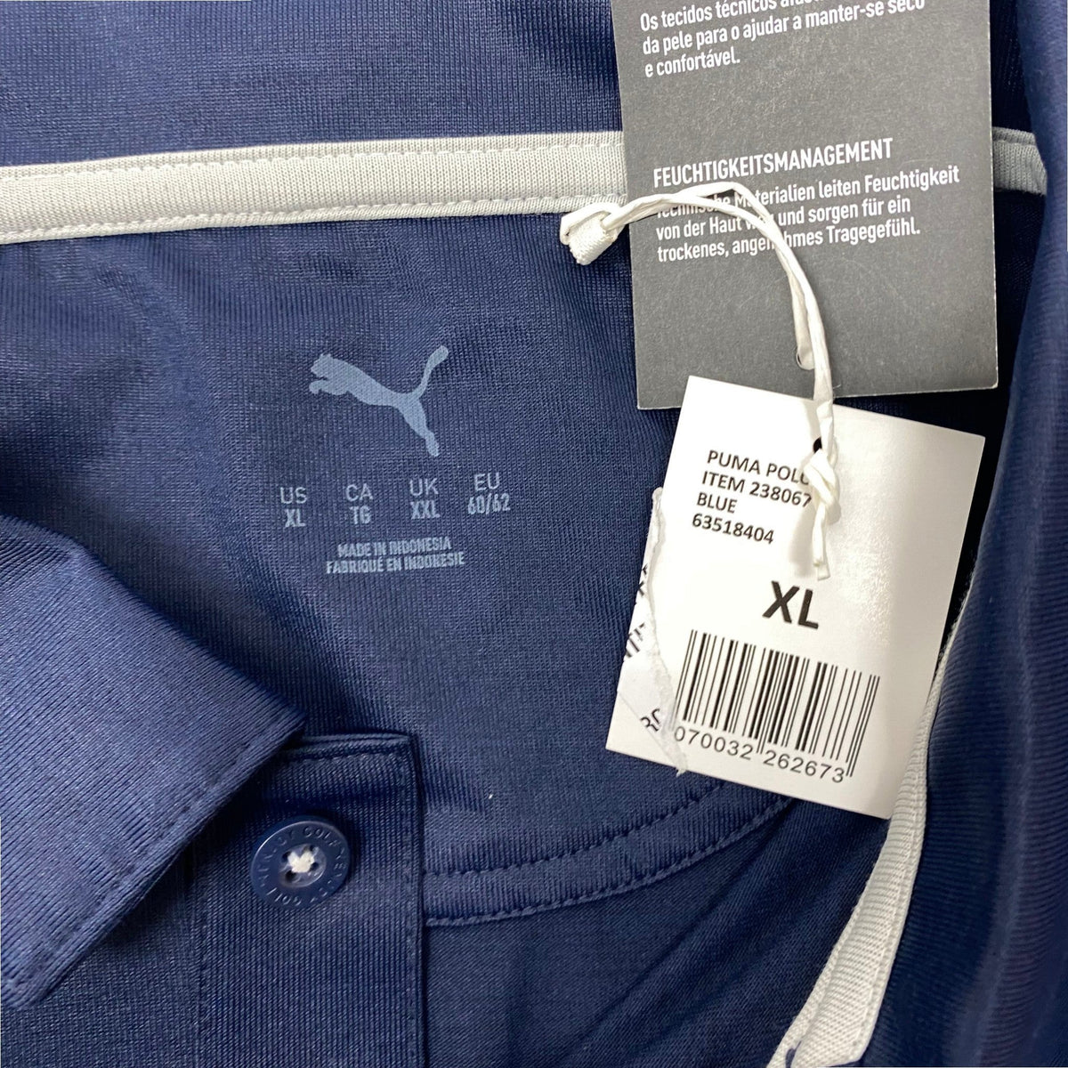 Puma Men's Polo Shirt - Blue SIZE - Extra Large