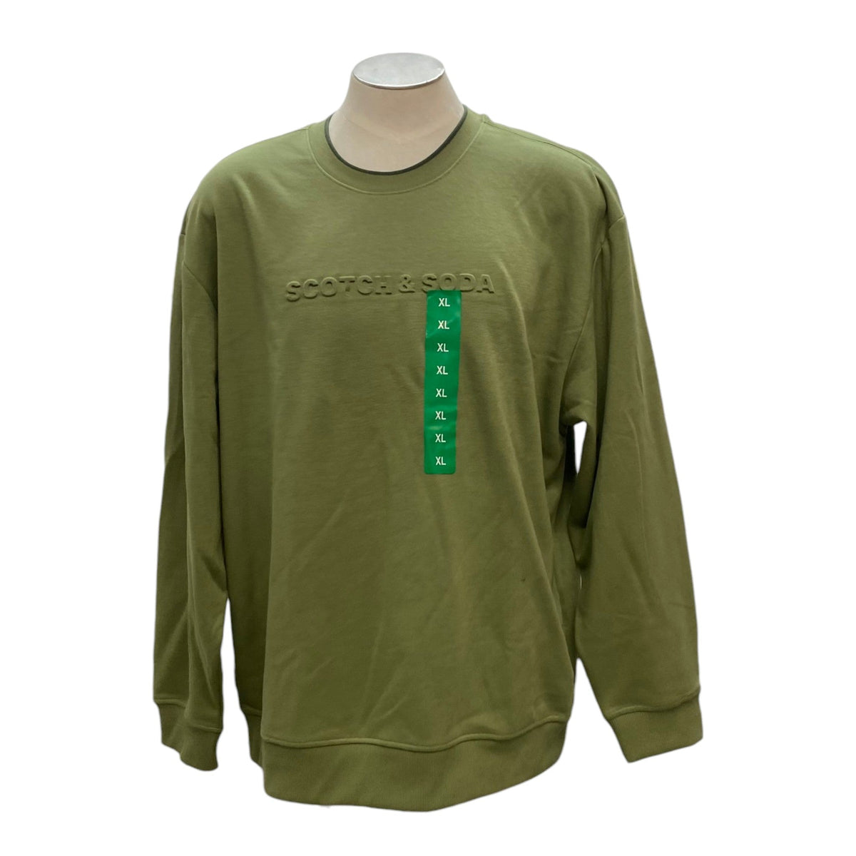 Scotch & Soda Men's Long Sleeve Crew Sweatshirt - Green SIZE - Extra Large
