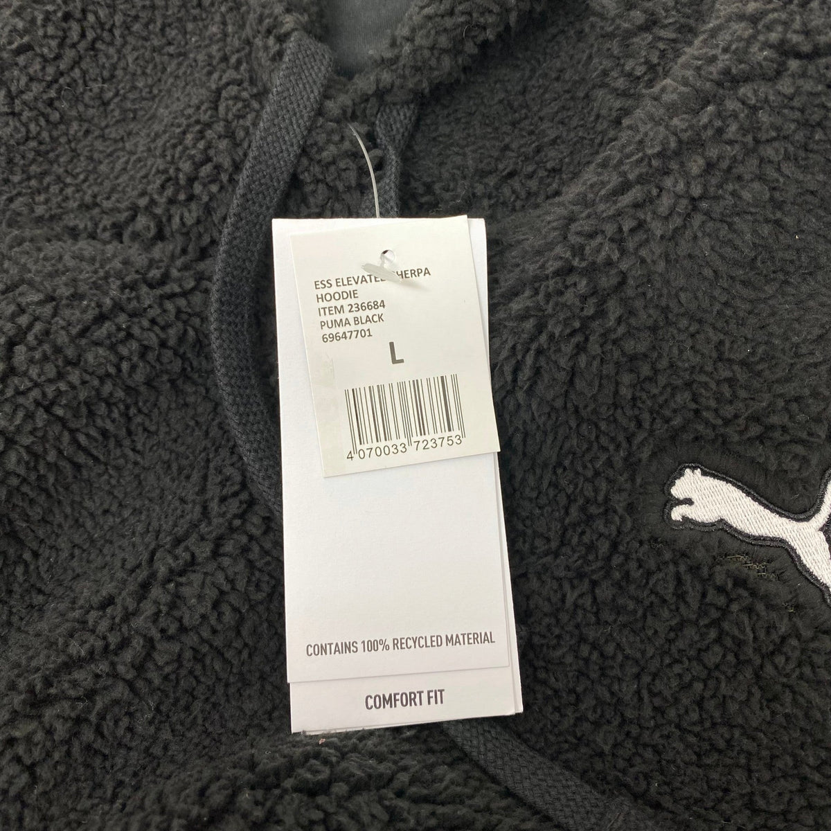 Puma Women's Essential Elevated Sherpa Hoodie - Black SIZE - Large