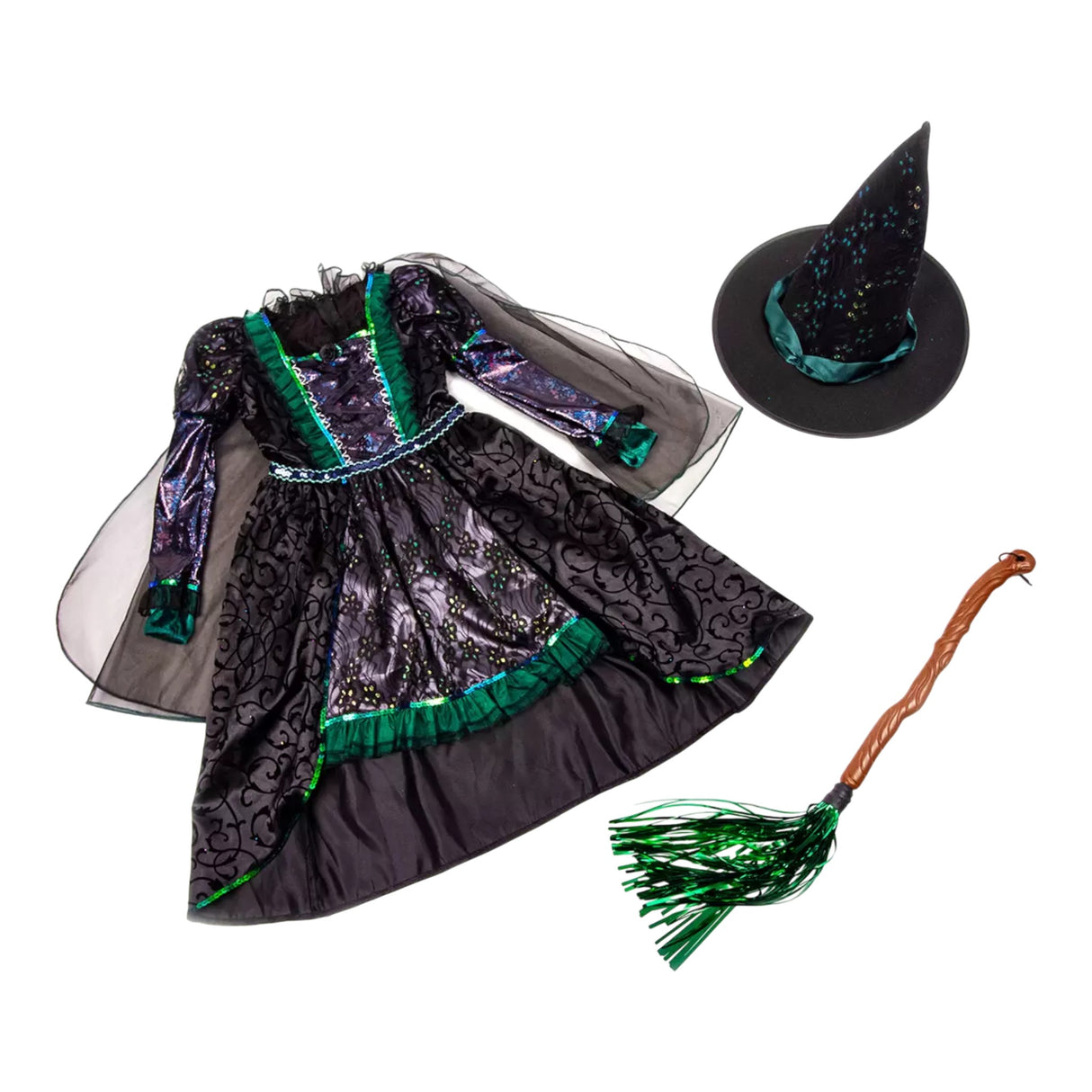 Teetot Cute Green Witch Costume - Size 5-6 years