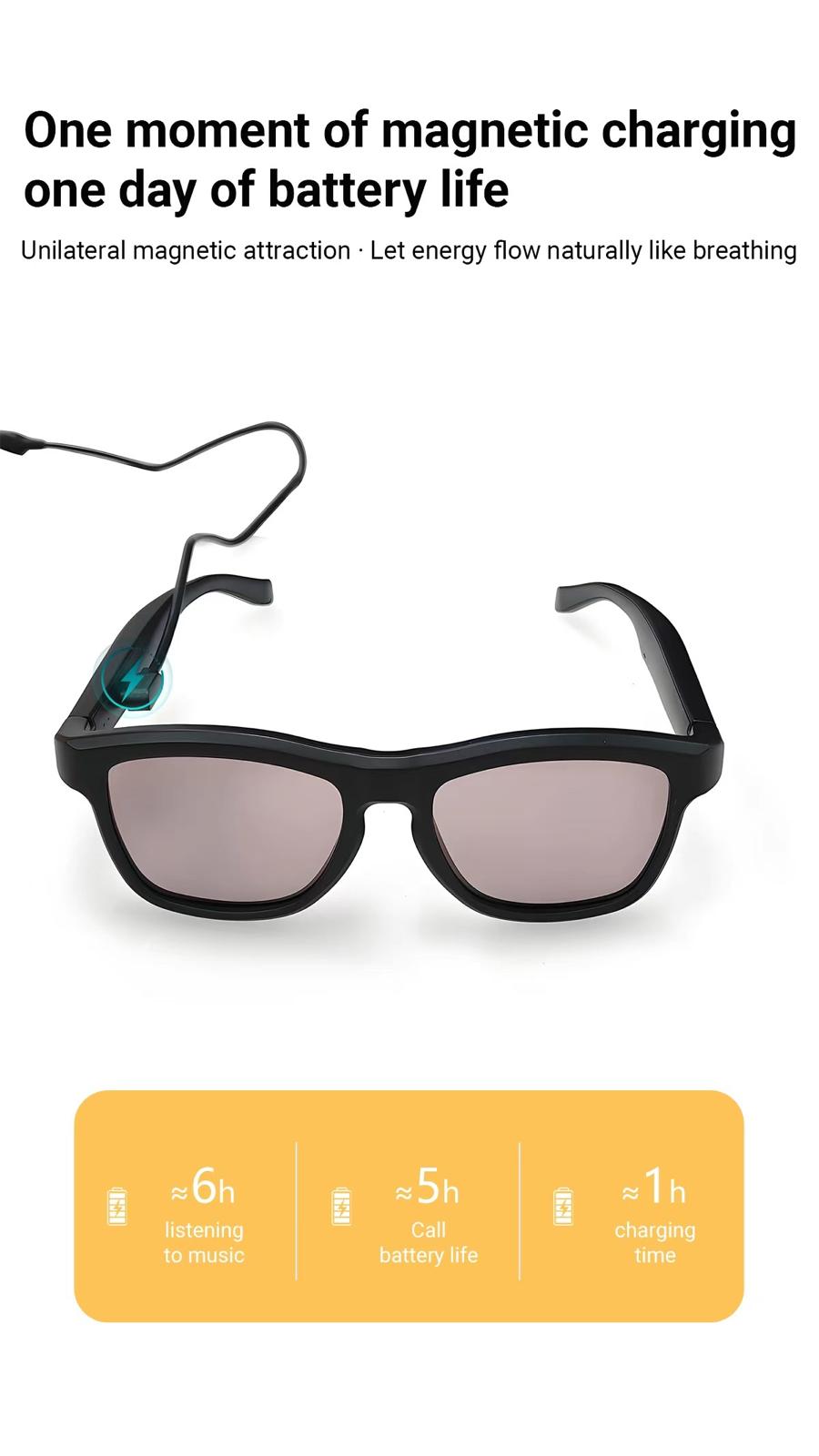 AI Intelligent Touch-Dimming Glasses with Built in Headphones GV90