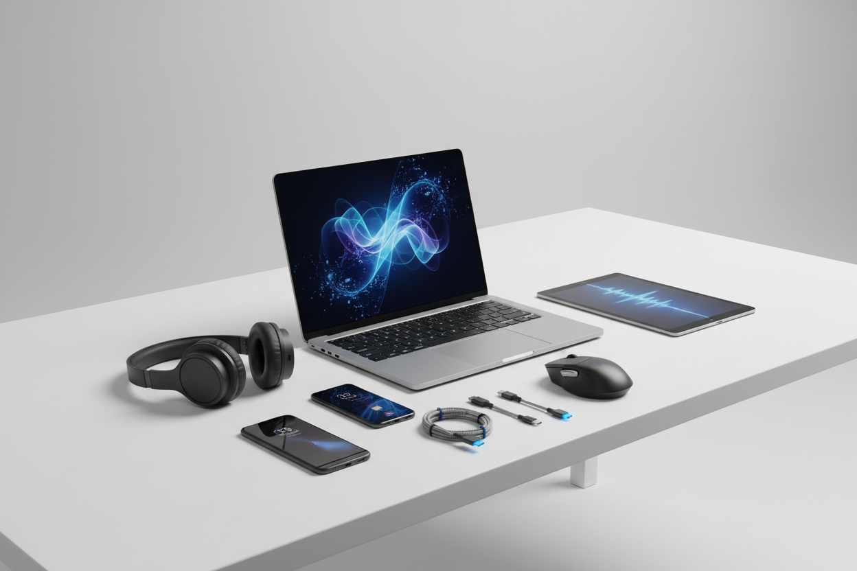 Could you generate a really nice images for my clearance product website, it is for slide 2, the text for that slide is Computers & Electronics
Tech Deals Worth Grabbing
Save on computers, electronics, and accessories from trusted brands.
Limited quantities available, cleared pricing while stock lasts. - I need a nice visual, image only please