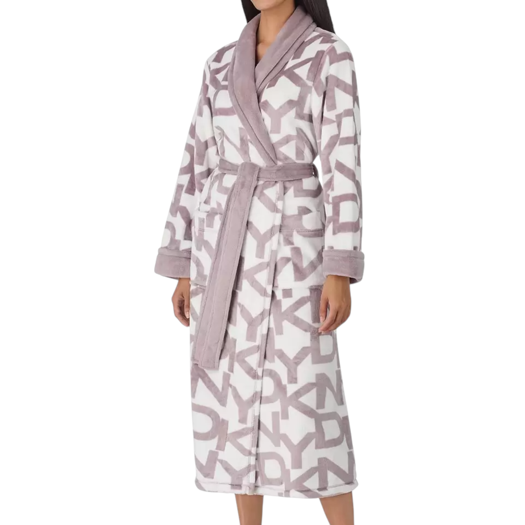 DKNY Shawl Collar Long Plush Robe SIZE - Large