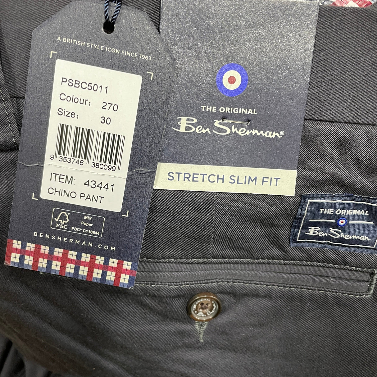 Ben Sherman Men's Original Fit Chino Pants - Navy Blue