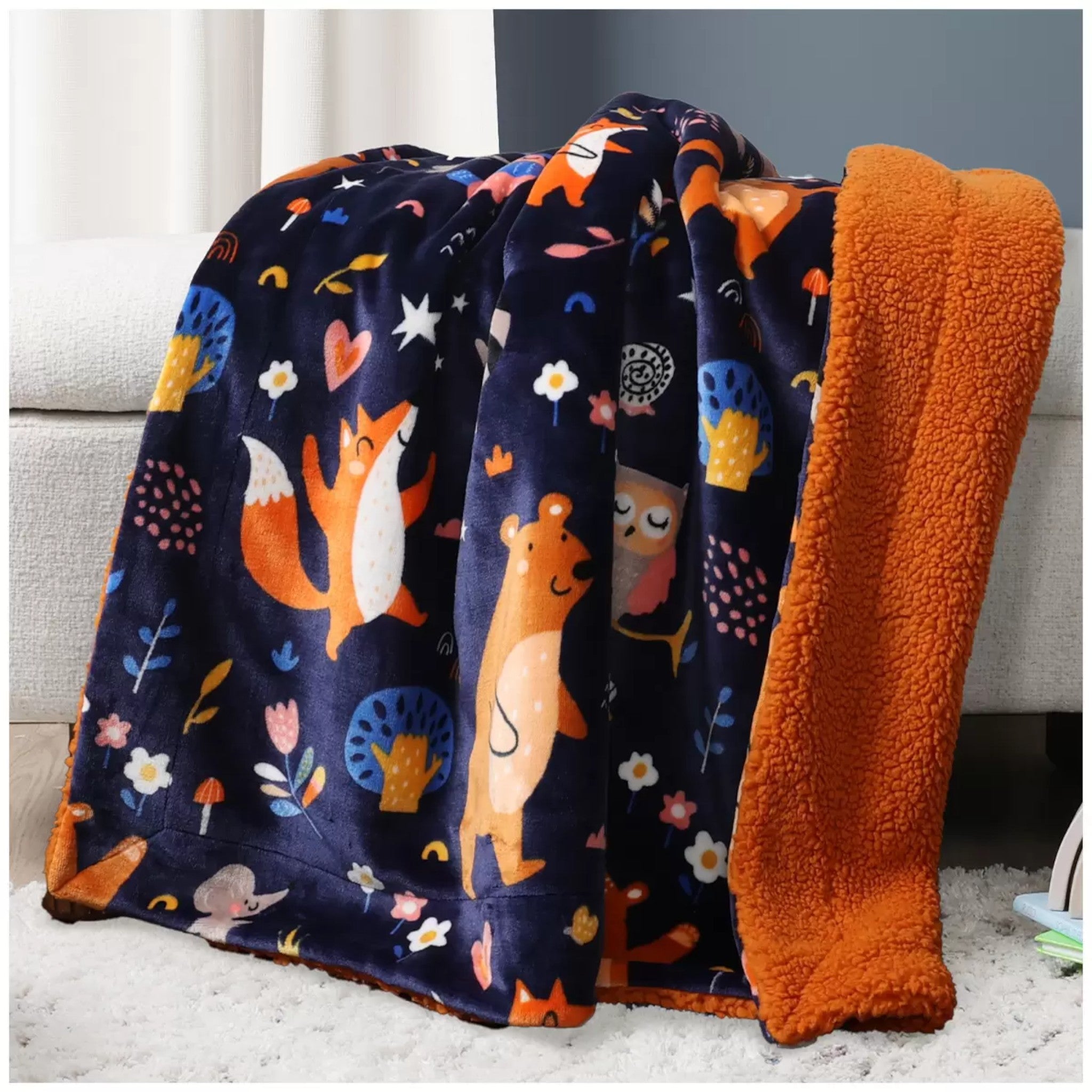Life Comfort Ultimate Kids Sherpa Throw - Woodland 101 x 127cm