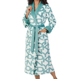 DKNY Women's Shawl Collar Long Plush Robe - Blue SIZE - Large