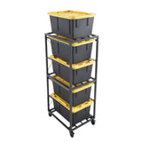 Whalen 5-Tier Rolling Bin Rack