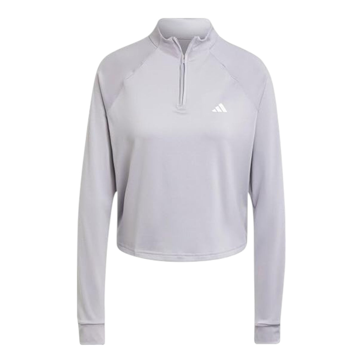 Adidas Women's Train Essentials Minimal Branding 1/4 Zip Cover Up - Glory Grey