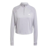 Adidas Women's Train Essentials Minimal Branding 1/4 Zip Cover Up - Glory Grey
