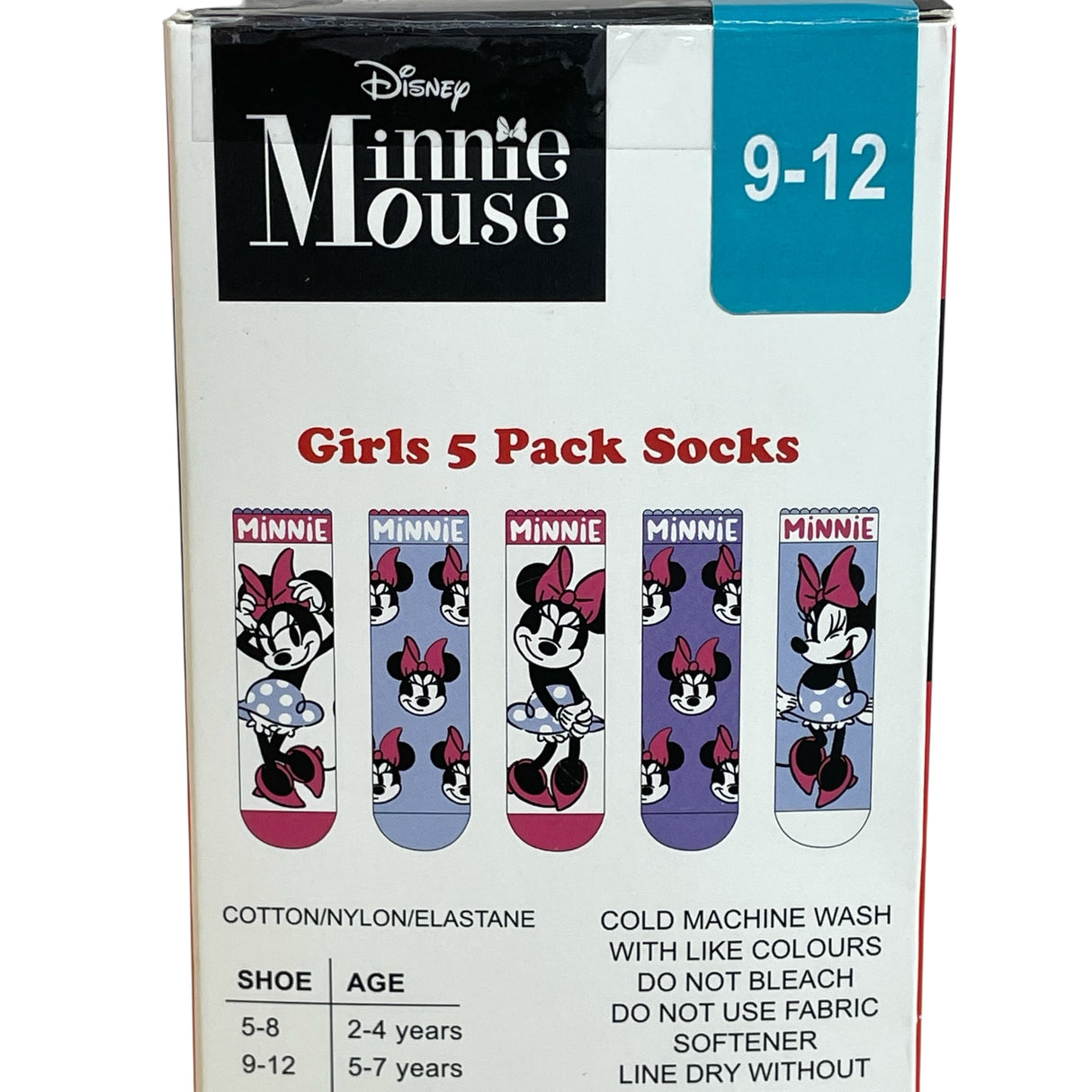 Disney Minnie Mouse 5x Girl's Socks