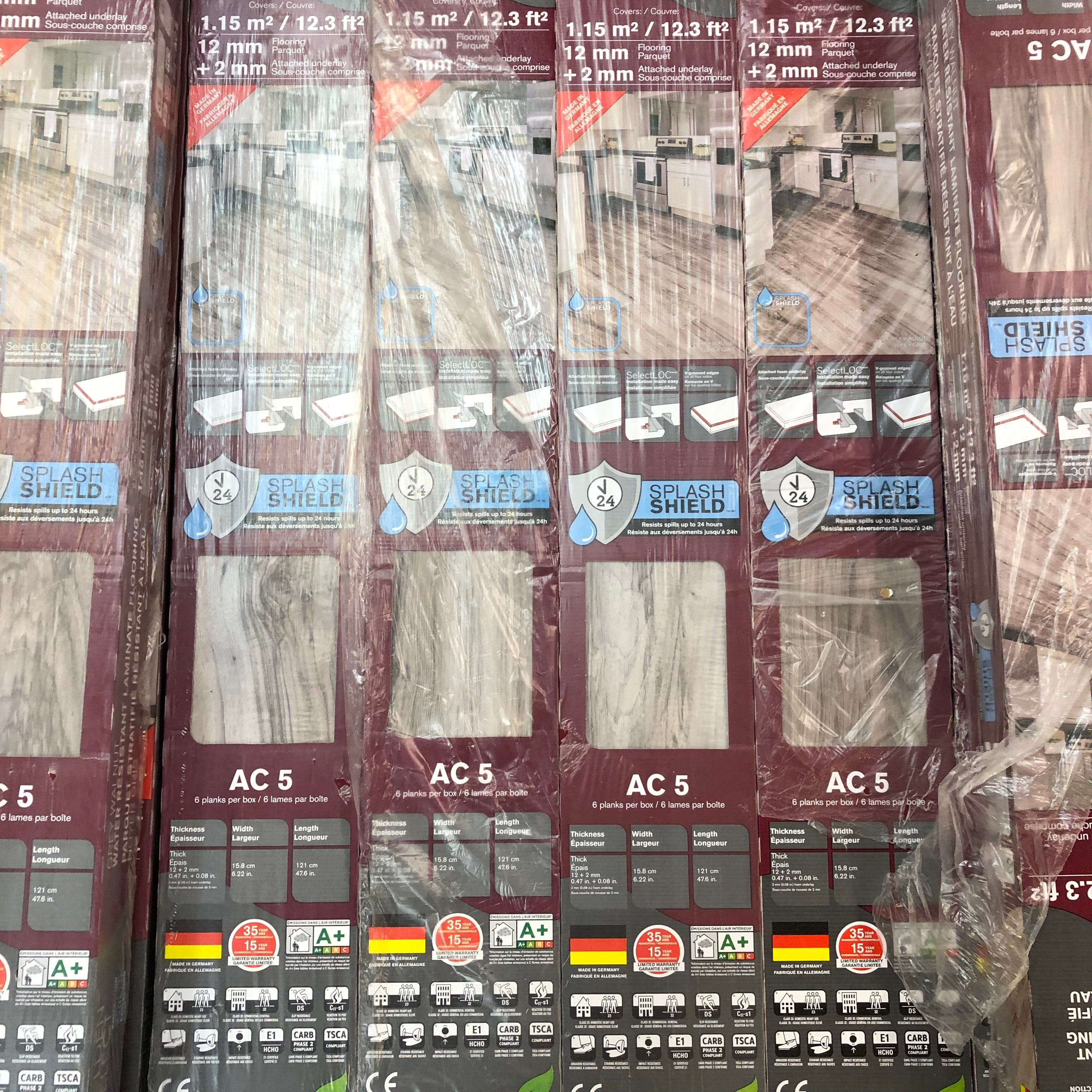 14x Packs of Golden Select Water Resistant Laminate Flooring Panels - Grey Walnut