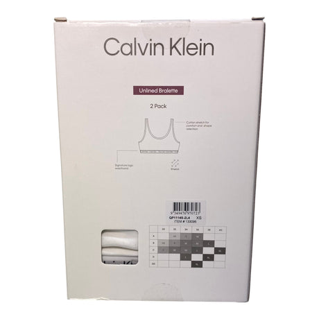 Calvin Klein 2x Women's Unlined Bralette Pink/White - Extra Small