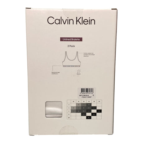 Calvin Klein 2x Women's Unlined Bralette Pink/White - Small