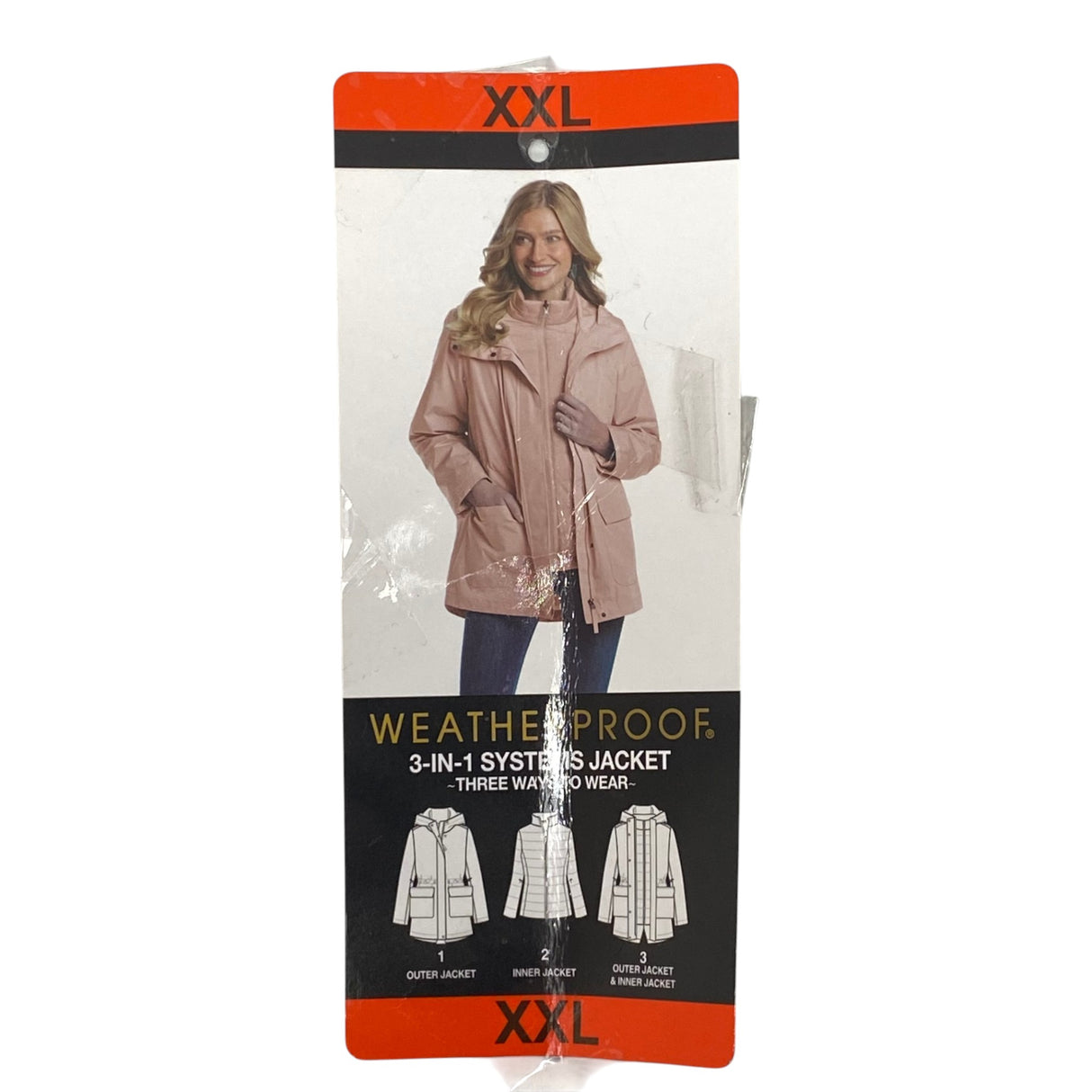 Weatherproof Women's 3 in 1 Water Resistant Jacket - Pink SIZE - XXL