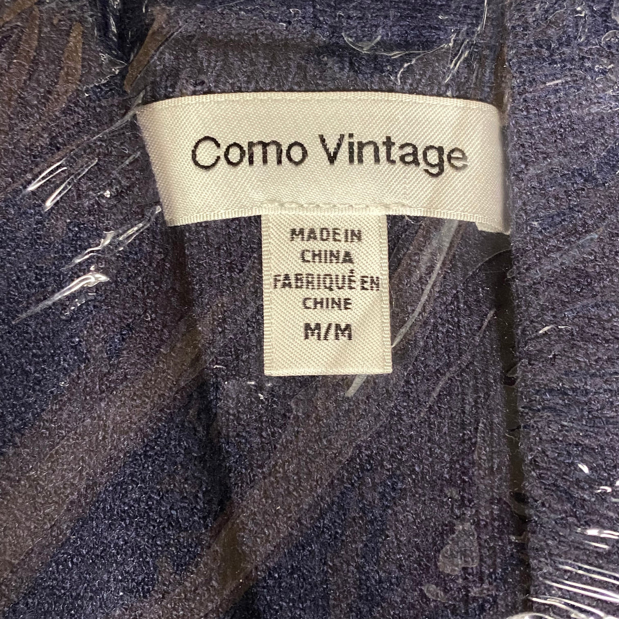 Como Vintage Women's Vintage Cardigan with Belt - Navy Blue