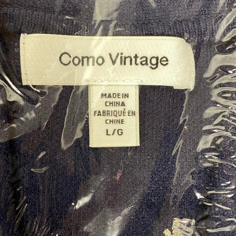 Como Vintage Women's Vintage Cardigan with Belt - Navy Blue
