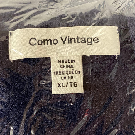 Como Vintage Women's Vintage Cardigan with Belt - Navy Blue
