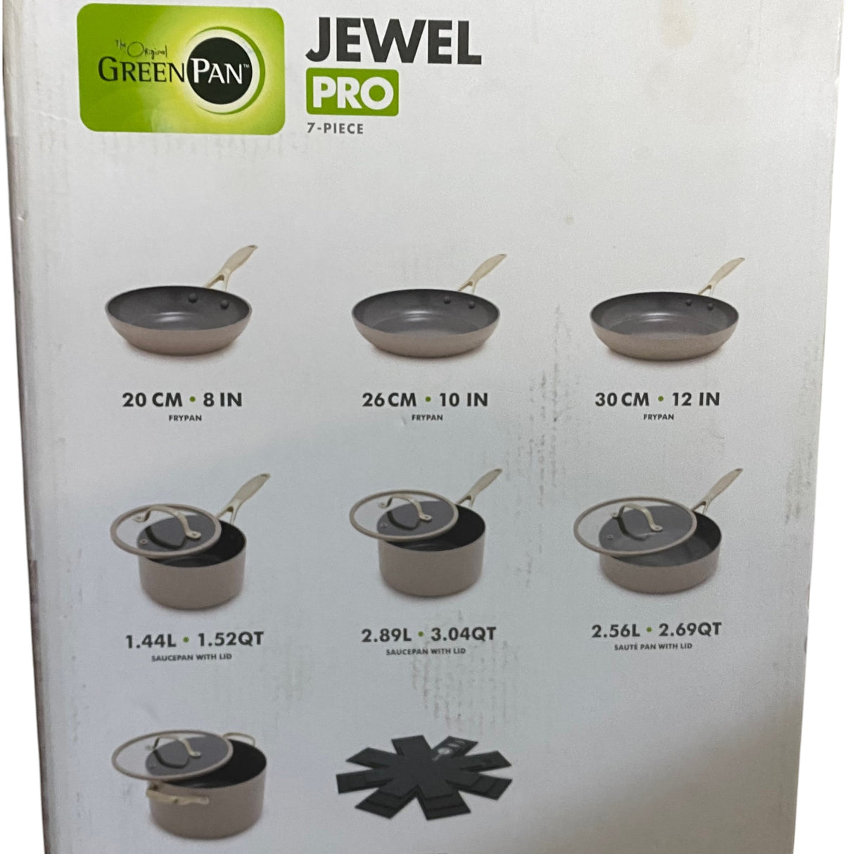 Greenpan Jewel 7 Piece Ceramic Cookware Set with 4 Lids