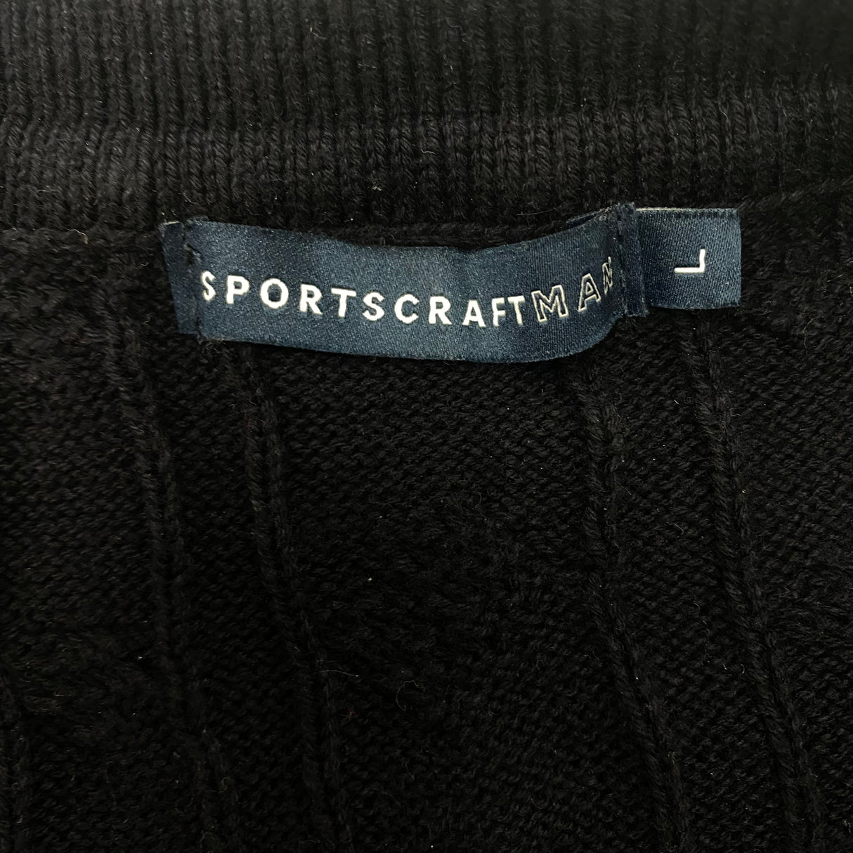 Sportscraft Men's Knit Sweater - Navy Blue - SIZE - Large