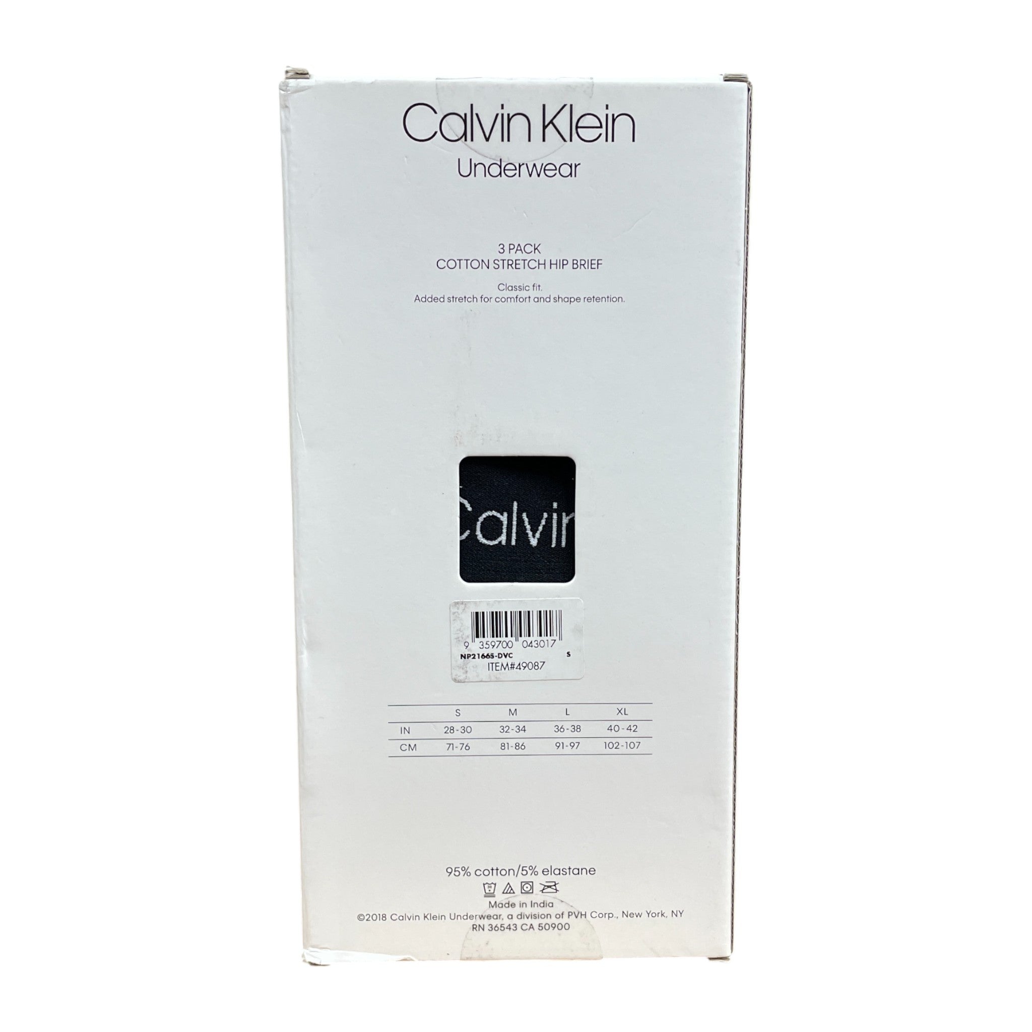 Calvin Klein 3x Mens Cotton Stretch Hip Briefs SIZE - Small