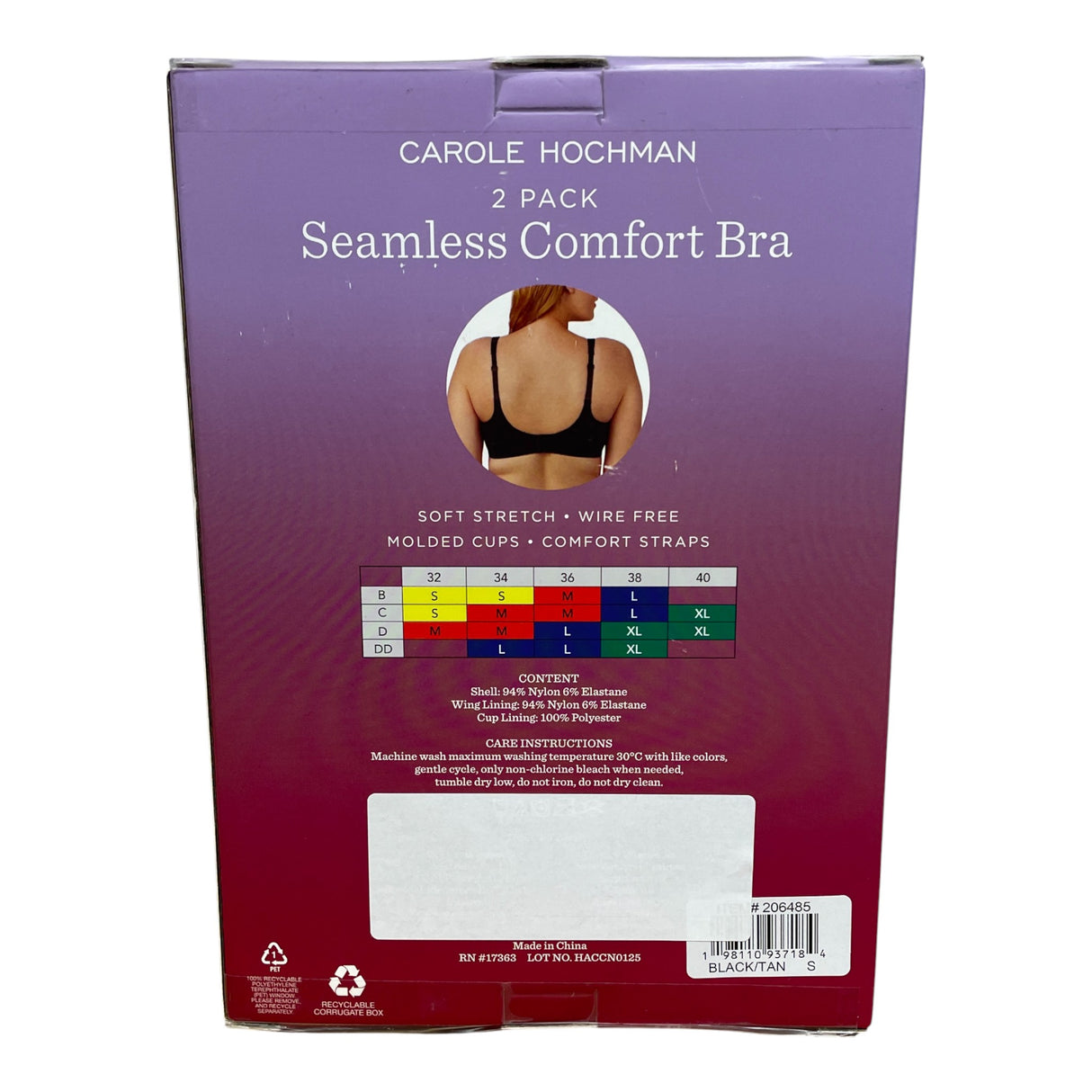 Carole Hochman 2x Seamless Comfort Bra SIZE - Small