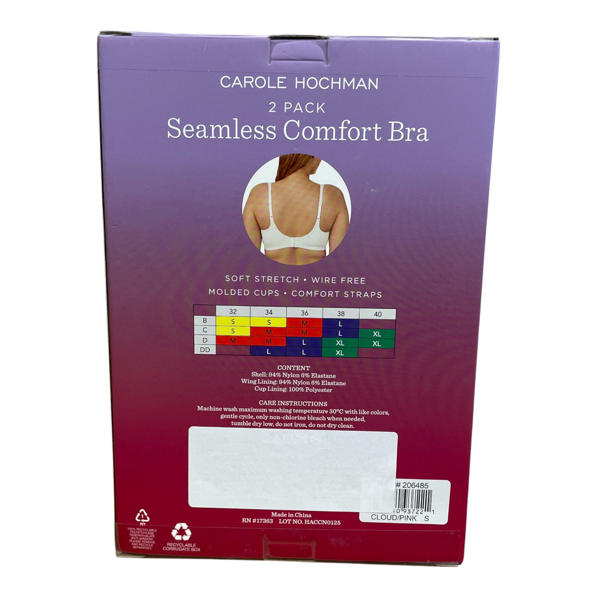 Carole Hochman 2x Seamless Comfort Bra SIZE - Small