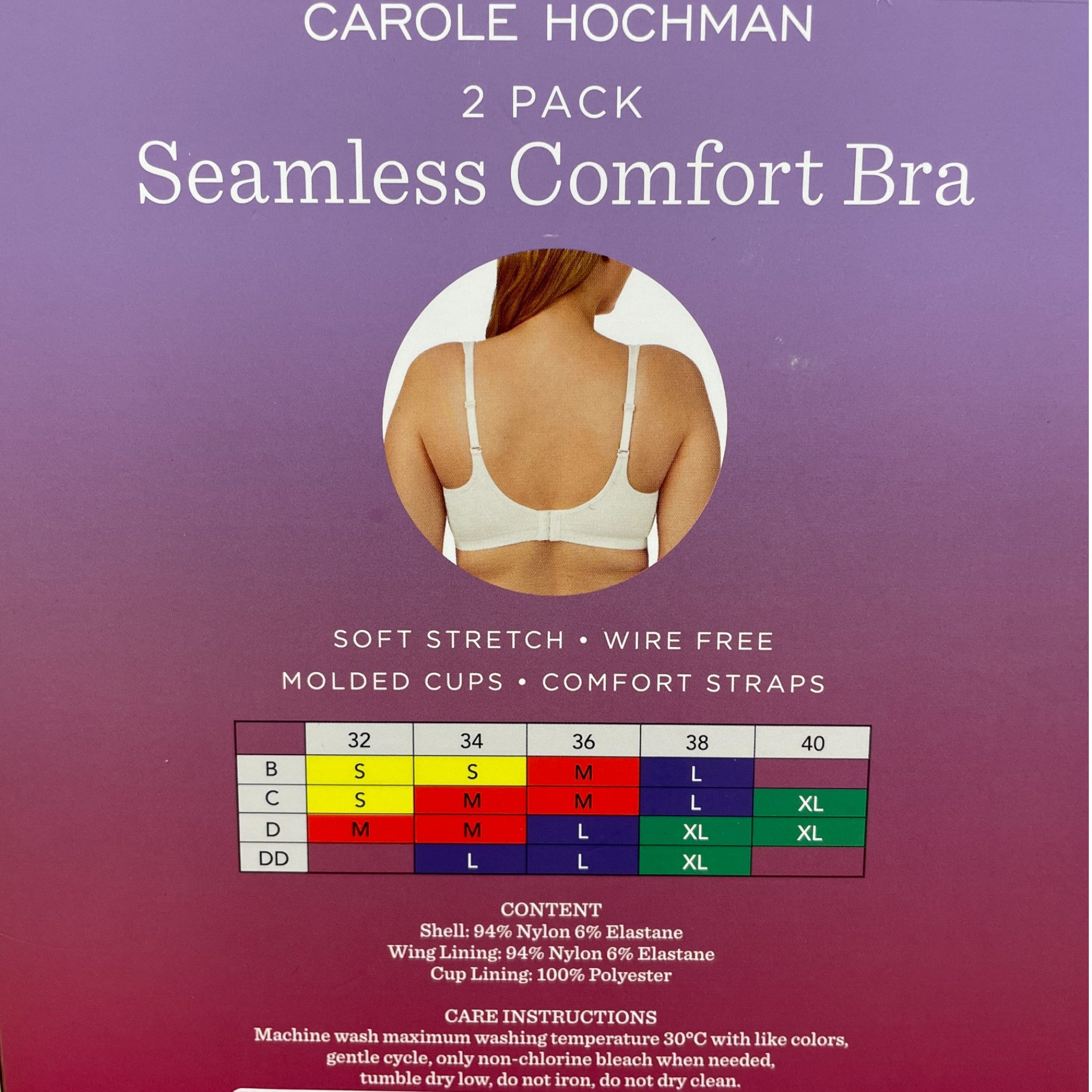 Carole Hochman 2x Seamless Comfort Bra SIZE - Small