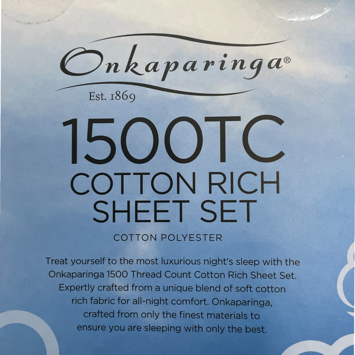 Onkaparinga Cotton Rich 1500 Thread Count Sheet King 4 Piece Set - White
