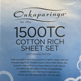 Onkaparinga Cotton Rich 1500 Thread Count Sheet King 4 Piece Set - White