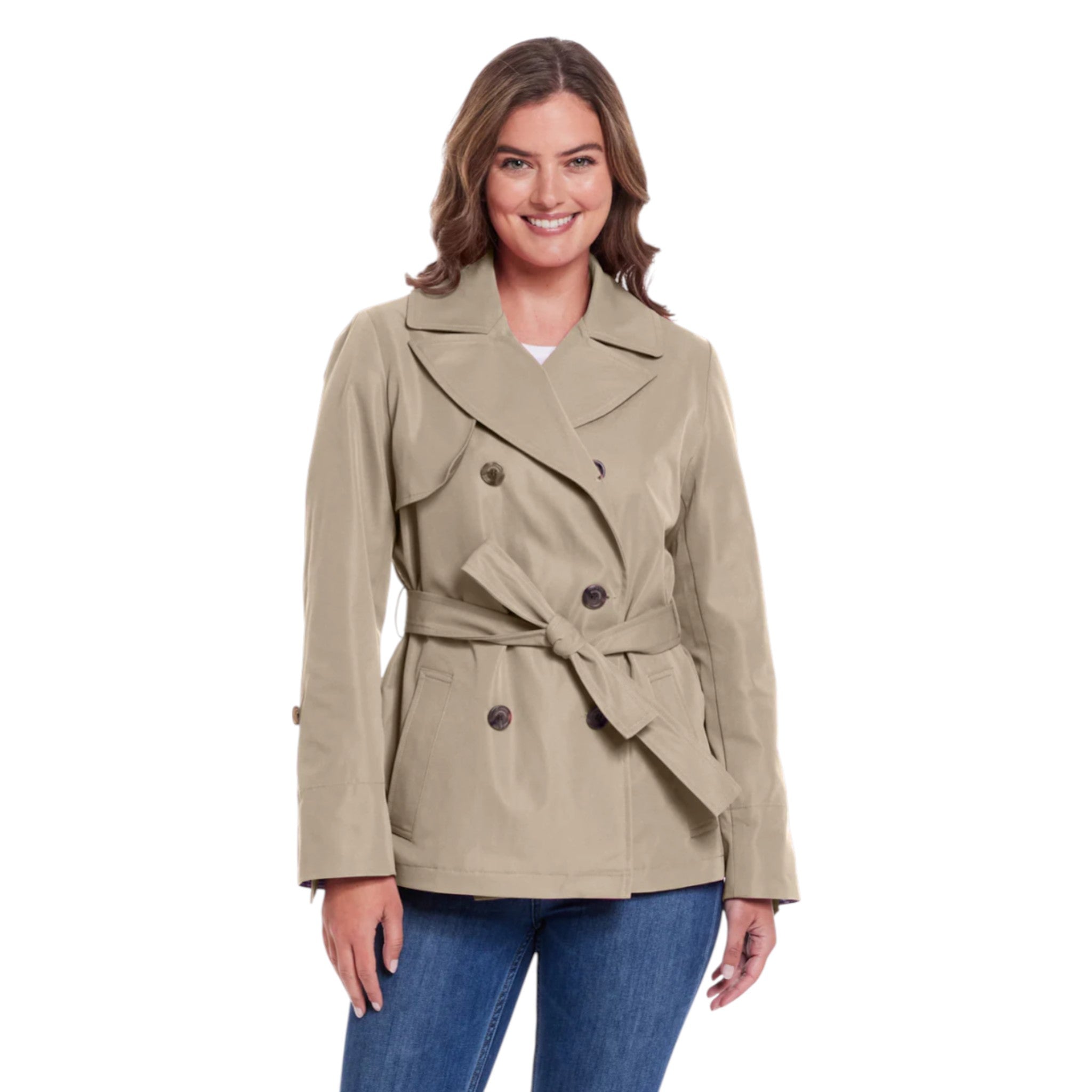 Weatherproof Women's Double-Breasted Trench Coat Jacket SIZE - Extra Large