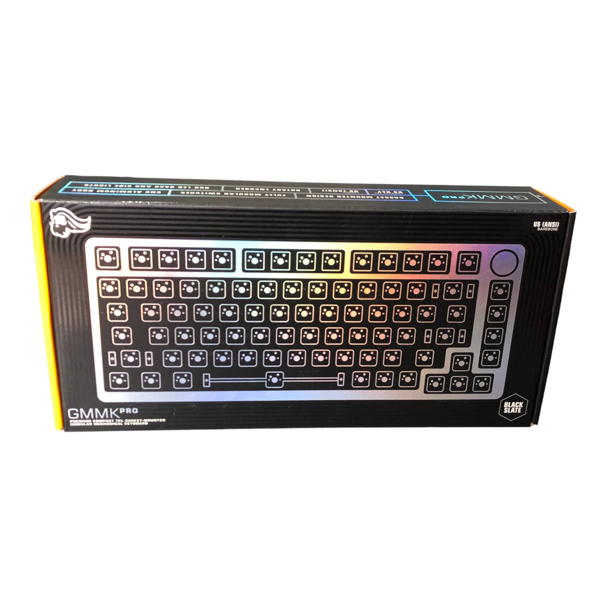 Glorious GMMK Pro 75% RGB Barebones Premium Compact Modular Mechanical Keyboard - Slate Black