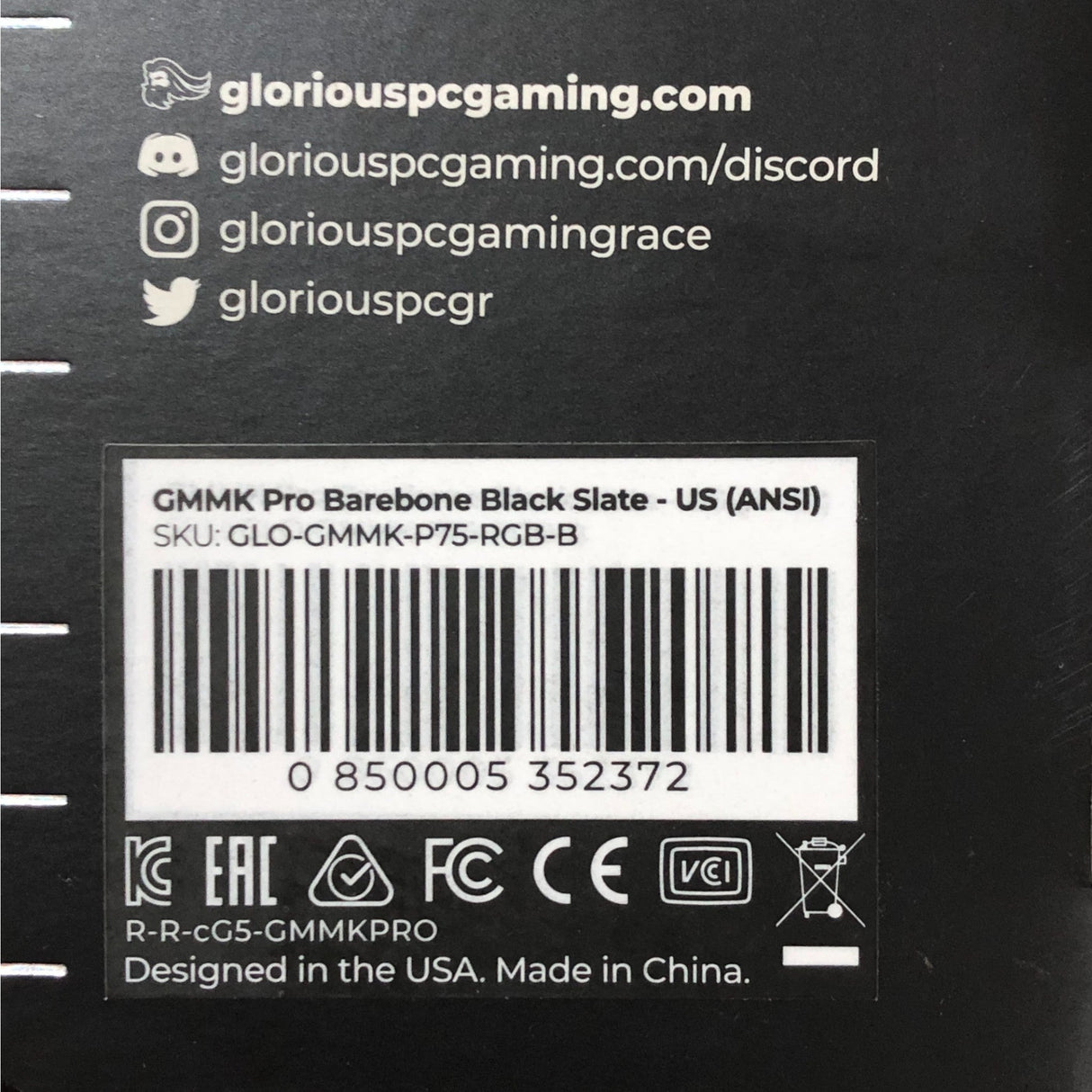 Glorious GMMK Pro 75% RGB Barebones Premium Compact Modular Mechanical Keyboard - Slate Black