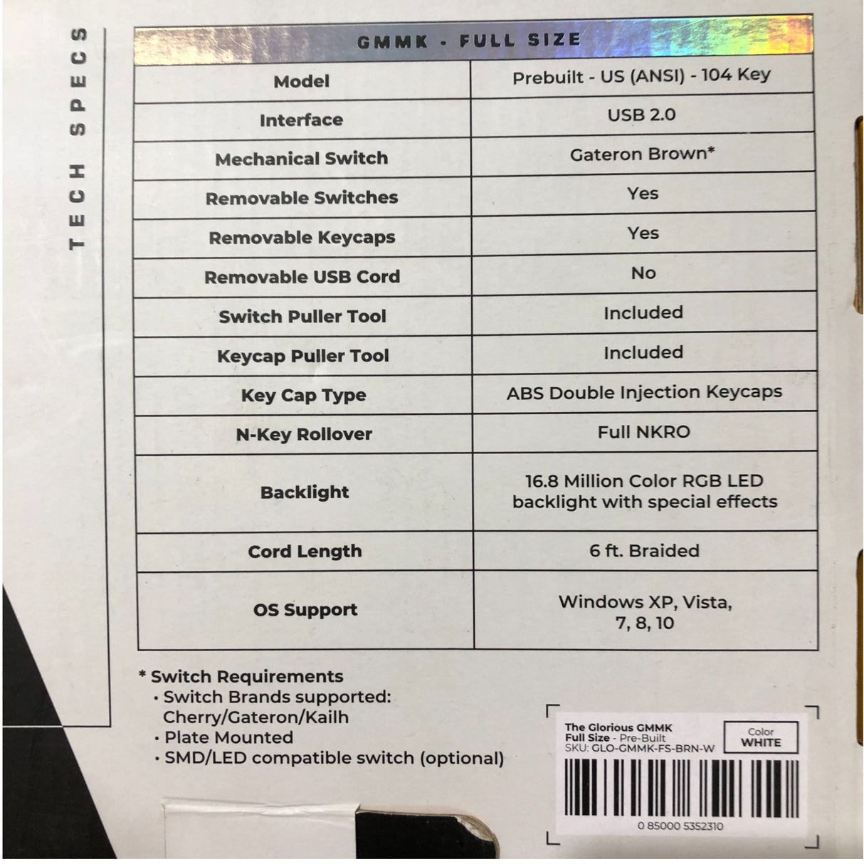 Glorious GMMK Full Size Modular Mechanical Keyboard