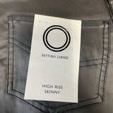 Bettina Liano Women's High Rise PU Coated Skinny Jean - Black