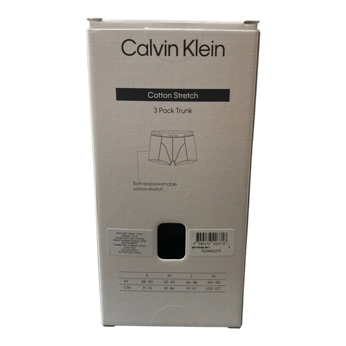 Calvin Klein 3x Men's Cotton Stretch Trunks SIZE - Large