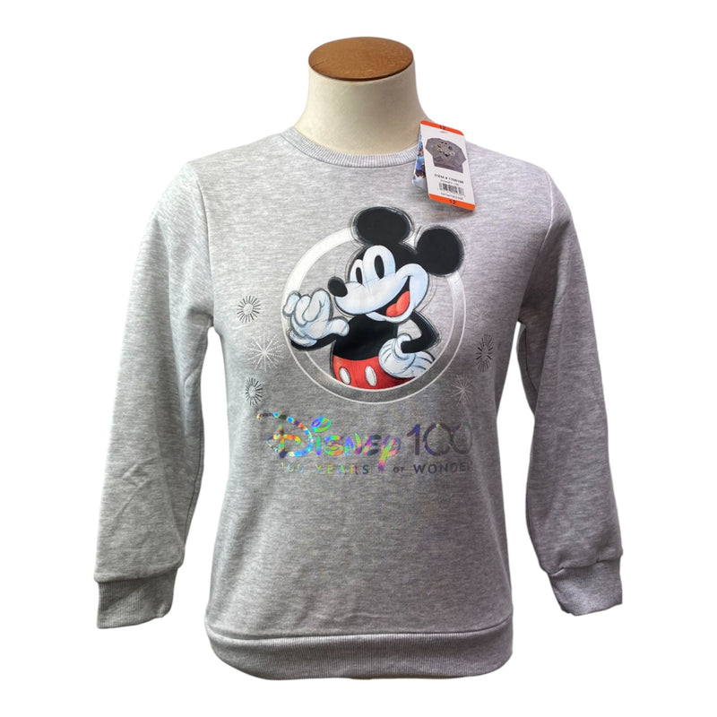 Disney 100 Years Of Wonder Mickey Mouse Girl's Crew Neck Sweater - 12