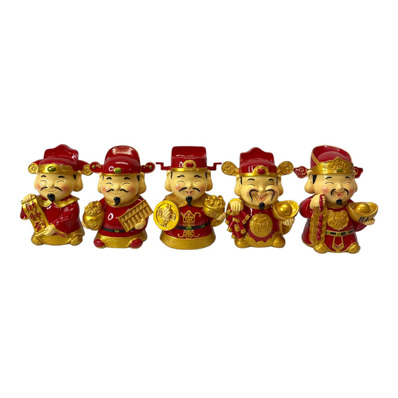 Holiday Set Of 5 God Of Fortune Ornaments