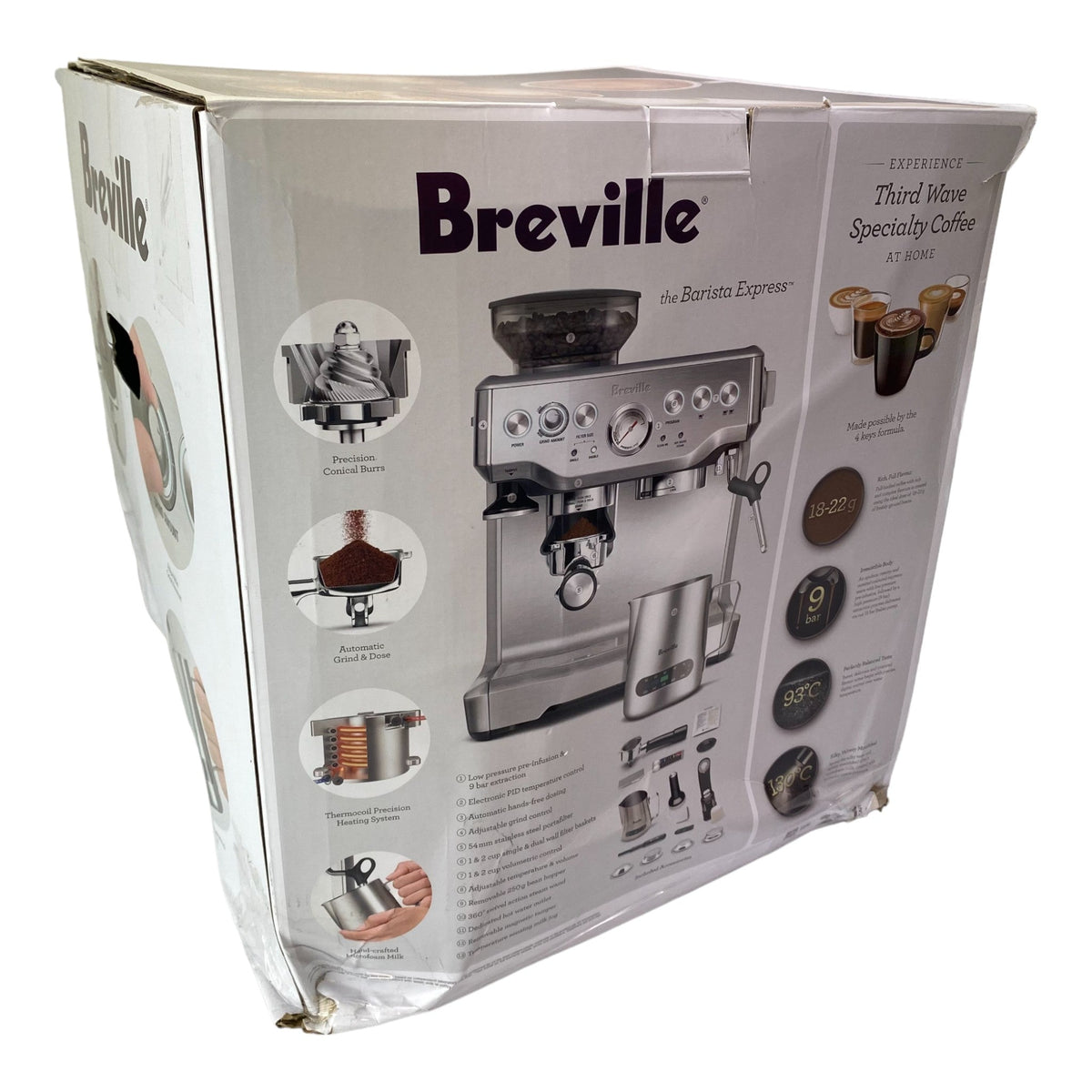 Breville The Barista Express Stainless Steel Coffee Machine - BES875