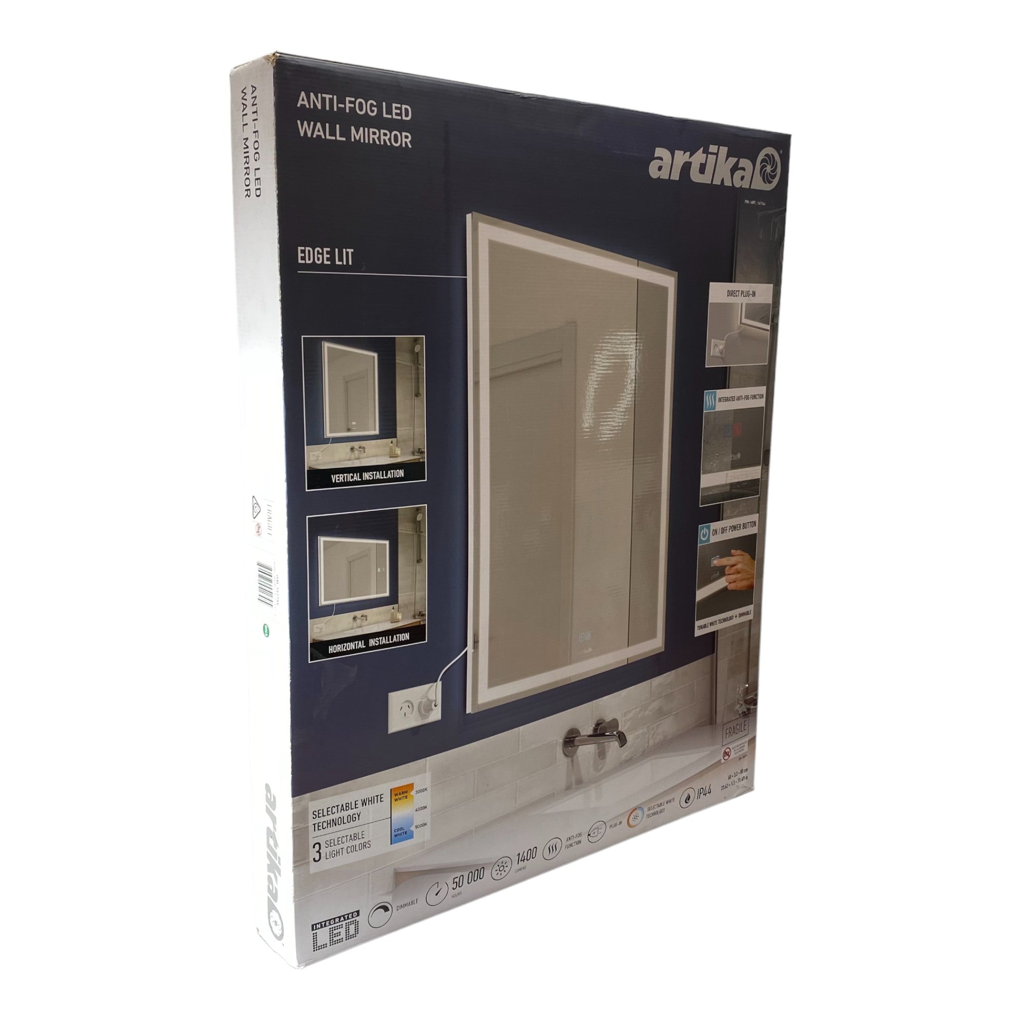 Artika Aurea Anti-Fog LED Wall Mirror - Collection Only