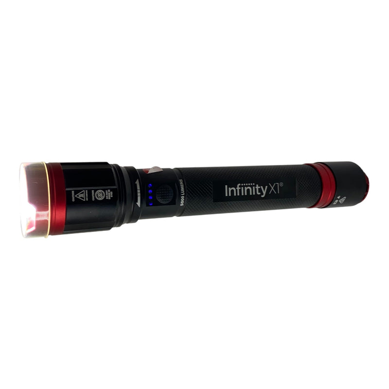 Infinity 5000 Lumens X1 Dual Power Rechargeable Flashlight