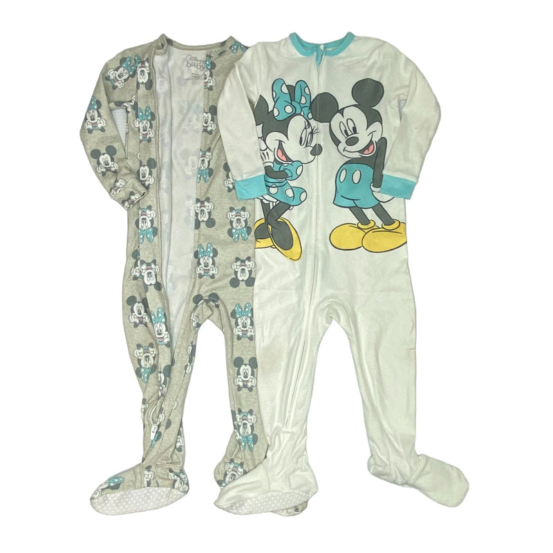 Disney Mickey Mouse 2 Pack Baby Footed Sleeper