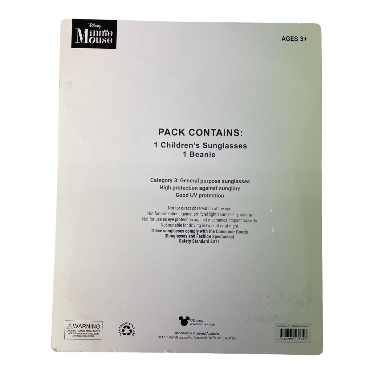 Disney Minnie Mouse Childrens Beanie And Sunglasses Set