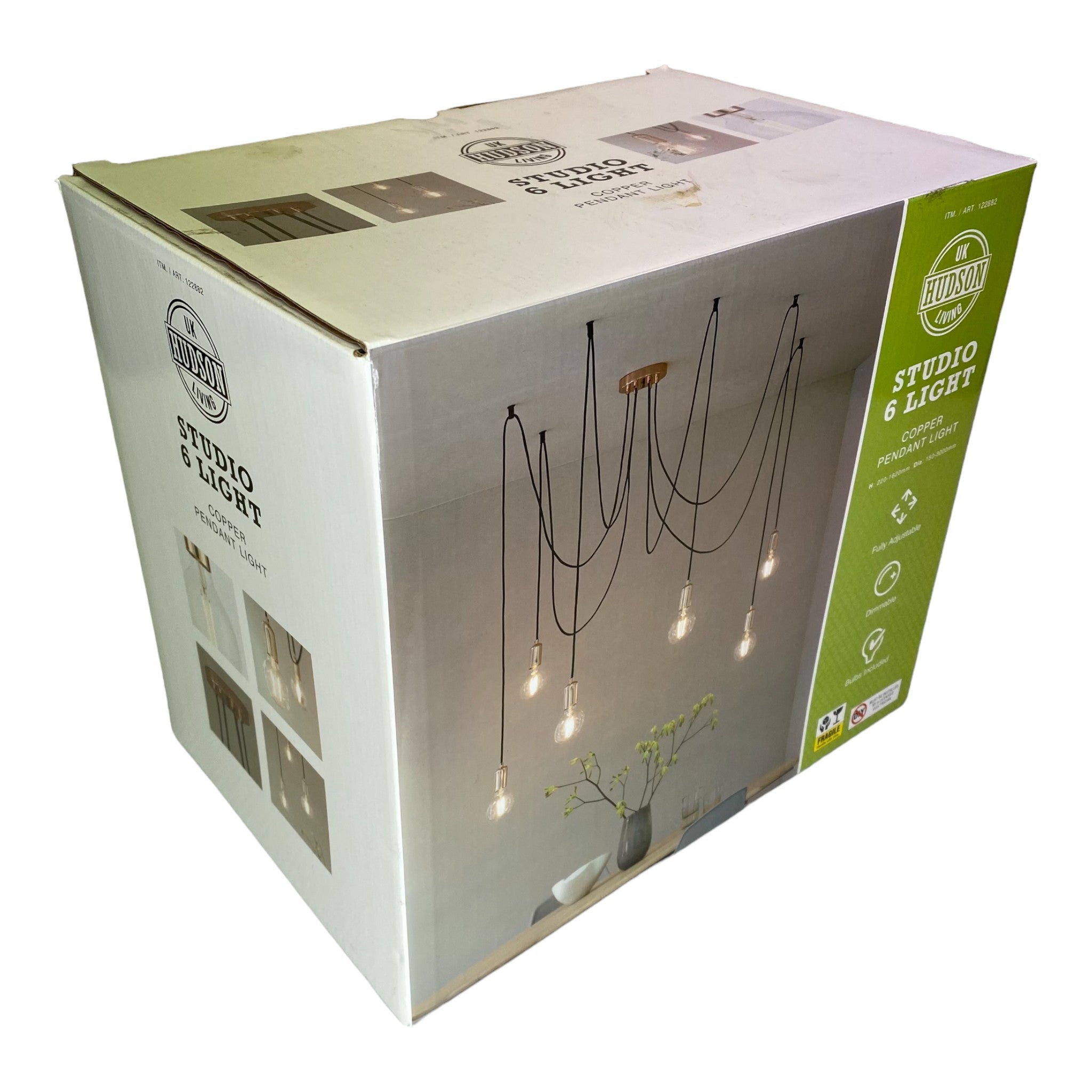 Hudson Living Studio LED Pendant Light Black