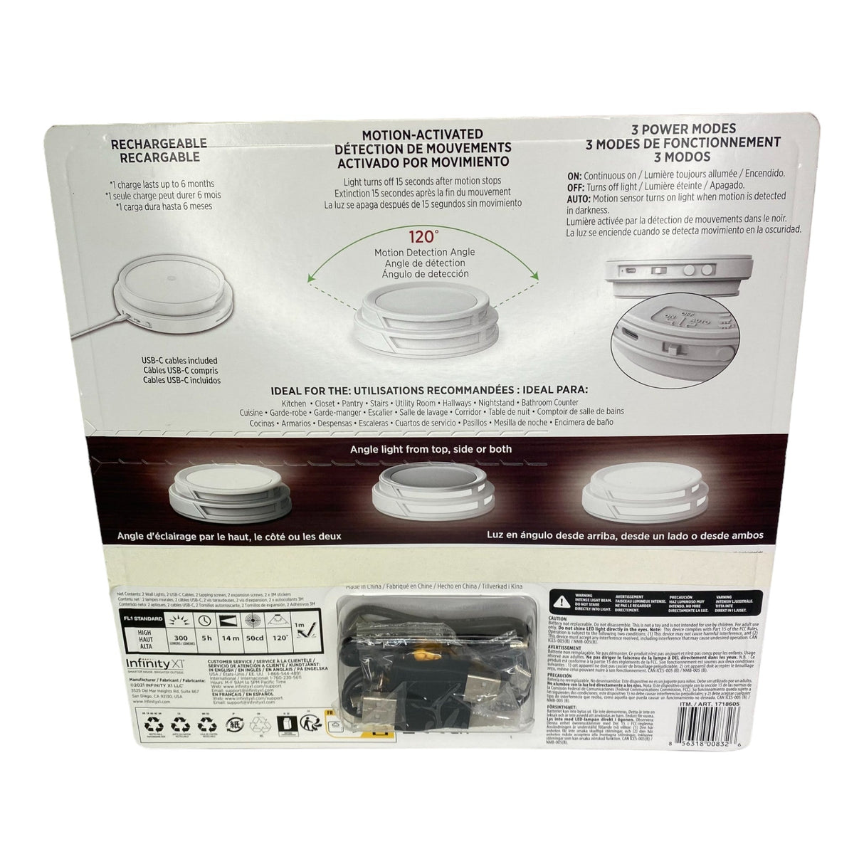 Infinity X1 Portable Aluminium Under Cabinet Light Anywhere 2 Pack