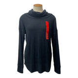 Max & Mia Women's Cozy Ribbed Cowl Neck Tunic Sweater - Black